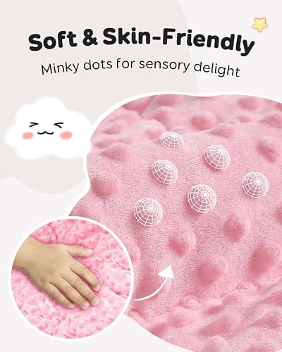 Kivik 3lbs Weighted Blanket, Cooling Soft Minky Dot Heavy Blankets, 36"x48" | Gentle Hug-Like Comfort, Reversible Cooling & Cozy for All Seasons, 7-Layer for Even Weight Distribution, Machine Washable thumbnail 5