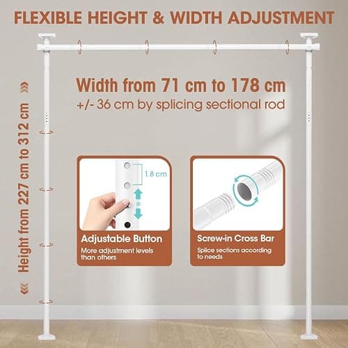 Room dividers adjustable size cream colour thumbnail 4