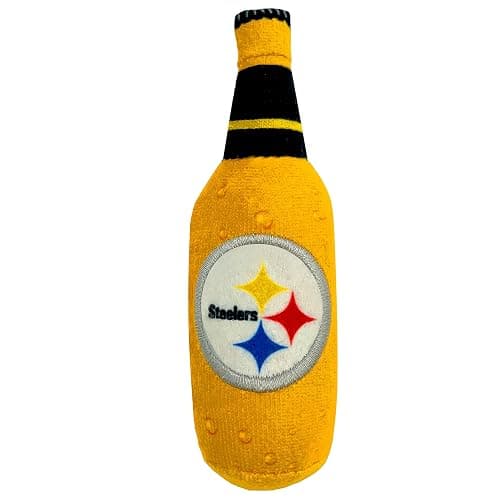 BEST PLUSH CAT TOY NFL PITTSBURGH STEELERS Complete Set of 3 piece Cat Toys filled with Fresh Catnip. Includes: 1 Helmet Cat Toy, 1 Football Cat Toy with Feathers & 1 Beer Bottle. Beautiful Team LOGOS thumbnail 3