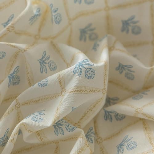HighBuy Twin XL Comforter Set Cute Blue Flower Bedding Comforter for Kids Girls Coquette Checkered Bedding Sets 3 Piece with 2 Bowknot Bow Tie Pillowcases Botanical Quilts Garden Comforter Cottage Bed thumbnail 4