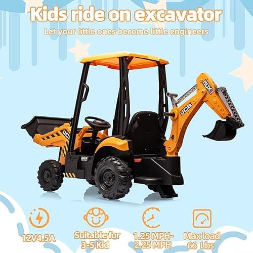 Sesslife JCB Ride on Excavator, Kids Ride on Car with Remote Control, Electric Vehicle with Front & Back Loader for Kids Aged 3-8 Years, Soft Start Function, Three Types of Transformable (12, Volts) thumbnail 3