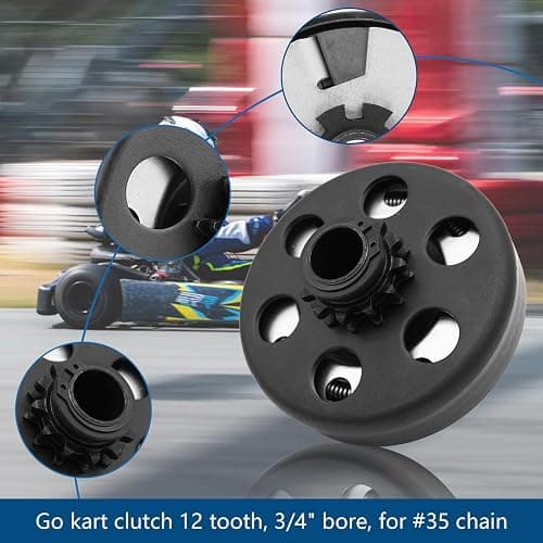 Centrifugal Clutch 3/4" Bore 12 Tooth for #35 Chain, Perfect for Predator 212, Honda GC GX Engines and Most 2-6.5HP Small Engines. Fit for MiniBike, Go Kart, Lawnmower, Included Bolt and Washer Kit. thumbnail 2