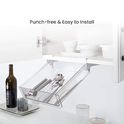 vacane Under Shelf Basket Organizer, Under Shelf Storage Drawer Pull Out, Under Cabinet Basket Hanging Holder for Cupboard Cabinet Pantry Kitchen, Add-on Space Saver thumbnail 4