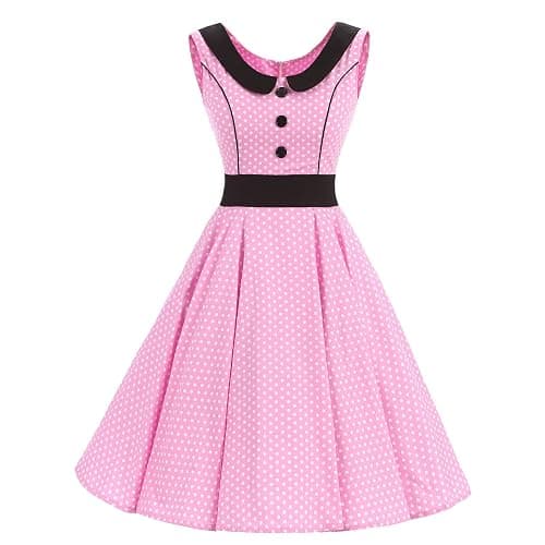 50's Retro Cocktail Summer Tea Dress Women's Rock Floral Polka Dot Dress Swing Party Dress - Image 1