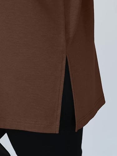 Trendy Queen Oversized Side Slit Tshirts for Women Long Sleeve Workout Tops Fall Fashion Gym Casual Tees Basic Y2K Clothes thumbnail 5