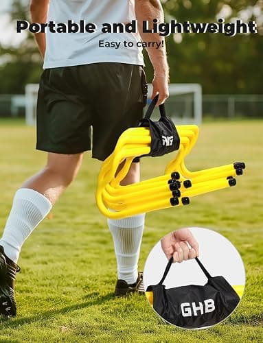 GHB Agility Hurdles 8" Speed Agility Training Hurdles, Detachable Sturdy Hurdles Training Equipment Set with Carry Bag for Kids,Athletes,Soccer,Basketball thumbnail 4