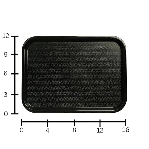 Carlisle FoodService Products CT121603 Café Standard Cafeteria / Fast Food Tray, 12" x 16", Black - Black - 1 thumbnail 9