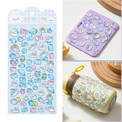 Embossed Animal Sticker Cartoon PVC Resin for Scrapbooking Notebook Journal Phone Cover Luggage Rewarding Color thumbnail 3