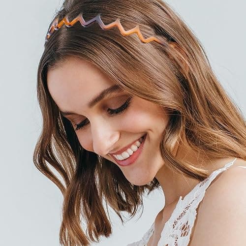 REDANHA 4-Piece Plastic Hairband Set - Zigzag Headband with Sharks Tooth Design, Non-Slip Double Row Teeth Hair Comb for Women & Girls - Black & Brown thumbnail 5