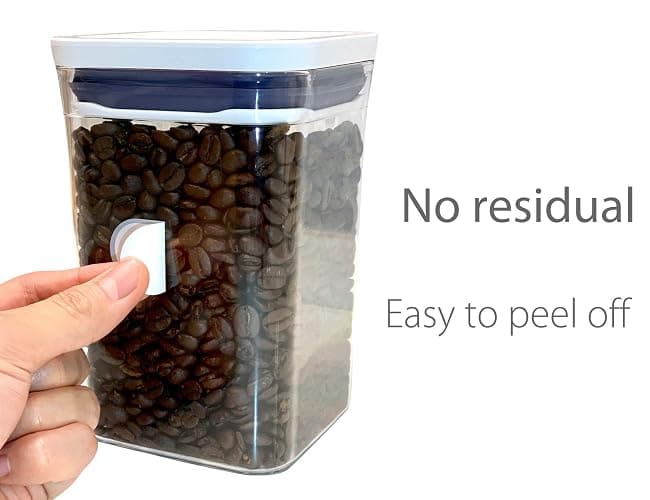 Waterproof Vinyl Kitchen Labels for OXO POP Containers, Removable Writable Food Storage Stickers, Tear-Resistant Pantry Organization Decals for Plastic, Glass Jars, 2 Assorted Sizes, 64 Pack thumbnail 7