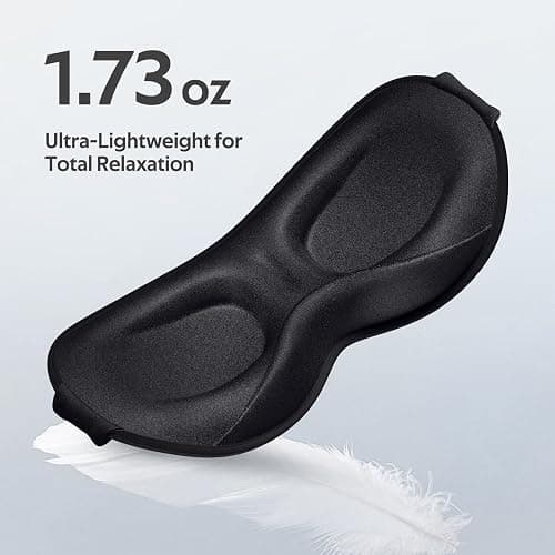 Vynix Sleep Mask for Men Women - 100% Blackout Eye Masks for Sleep - 3D Soft Sleeping Mask for Side Sleepers - Zero Pressure Lash Extensions Eye Cover Shade for Airplane Travel Essentials, Black thumbnail 6