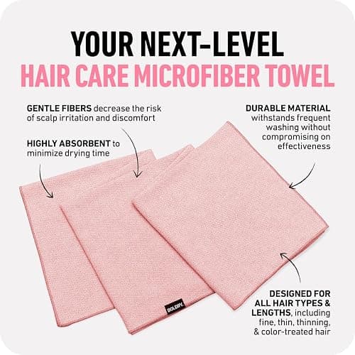 Boldify Quick Dry Microfiber Towel Wrap for Women - for Thin and Curly Hair - Anti Frizz Plopping Towel, Fast Drying Turban - Pink thumbnail 5