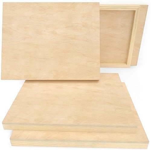 ARTEZA Wooden Canvas Board, 8x10 Inch, Pack of 5 | Cradled Birch Panels for Painting, Acrylic Pouring, Encaustic Art & Wood Burning thumbnail 5