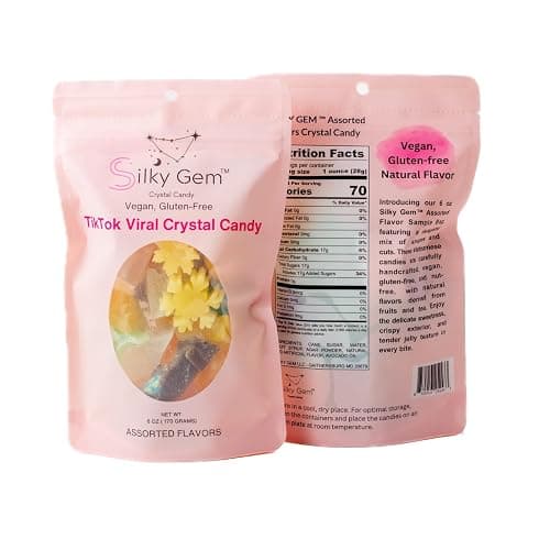 SILKY GEM Crystal Candy Snack Bites – 6oz Assorted Vegan & Gluten-Free Edible Gemstones thumbnail 2