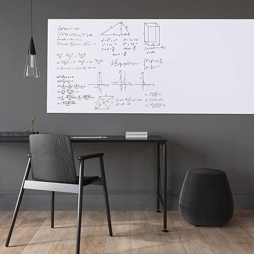 HAMIGAR Whiteboard Sticker for Wall 17.7" x 78.7" Whiteboard Wallpaper Peel and Stick, White Board Stick on Wall, Dry Erase Contact Paper Adhesive Poster Board Whiteboard with 1 Marker - 79"W x 17.7"H - White thumbnail 6