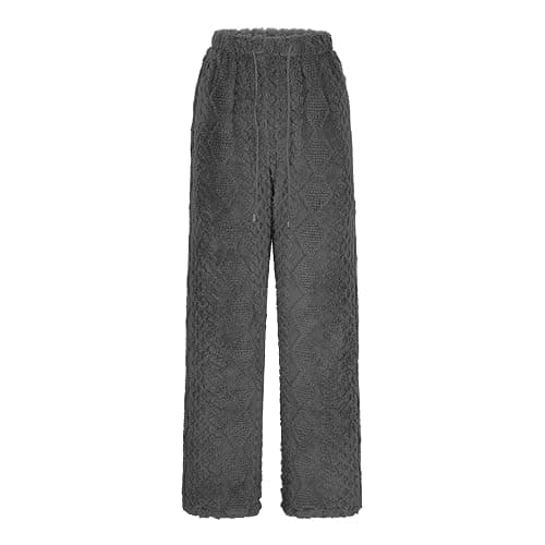 Womens Fluffy Pajama Pants Fuzzy Fleece Flannel Cozy Drawstring Lounge Pant With Pockets Winter Warm Pj Bottoms thumbnail 5