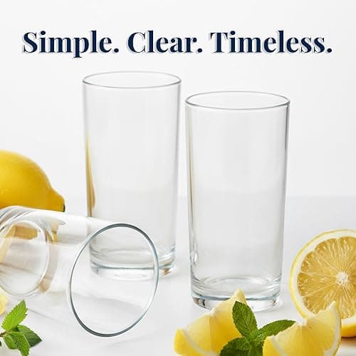 US Acrylic Classic Clear Plastic Reusable Drinking Glasses (Set of 6) 16oz Water Cups | BPA-Free Tumblers, Made in USA | Top-Rack Dishwasher Safe thumbnail 6