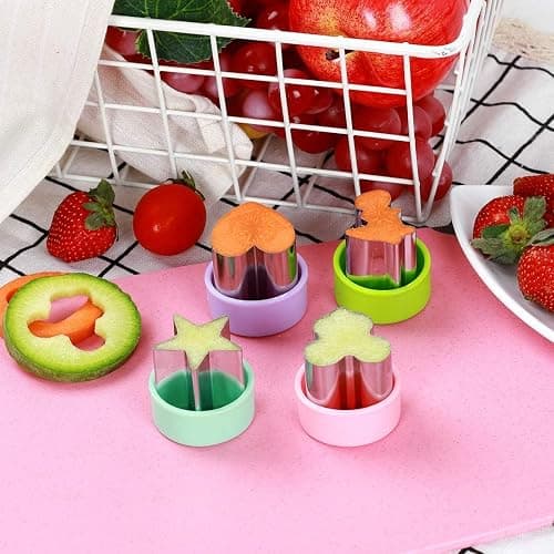 Vegetable Cutter Shapes Set (8 Pack) – 1.5" Stainless Steel Mini Cookie & Fruit Cutters for Kids, Bento Lunch, Sandwich, Fondant, Cheese, Baking & Food Prep thumbnail 5