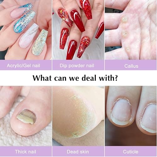 COSLUS Electric Nail Drill File Professional: for Acrylic Gel Dip Powder Nails Portable Nail Machine Kit Manicure Pedicure Tools Polishing Set with Nail Drill Bits Sanding Bands thumbnail 3
