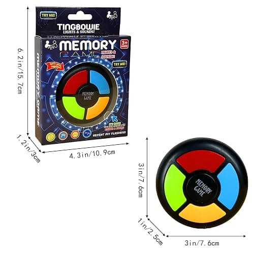 tingbowie Light Up Memory Game Handheld Electronic Toys Color Memorizing Classic Board Games Quiz Game with Lights and Sounds (907) (907) thumbnail 3
