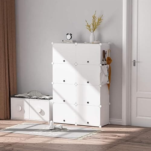 HOMIDEC Shoe Rack, 8 Tier Shoe Storage Cabinet 32 Pair Plastic Shoe Shelves Organizer for Closet Hallway Bedroom Entryway thumbnail 2