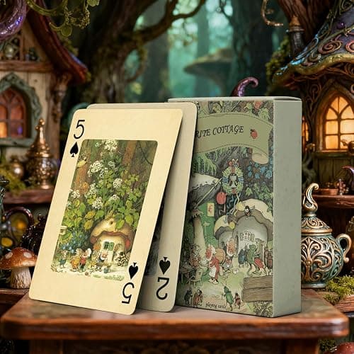 strublfe Vintage Style Playing Cards, Elf Home Dwarves and Forest Animals Themed Playing Card, 54 Unique Exquisite Illustrations, Standard Size, Suitable for Family Gatherings, Party Games thumbnail 2