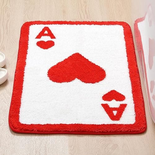 Poker Bathroom Mat Funny, Ace of Spades, Extra Soft and Absorbent Bath Rugs, Machine Wash Dry, Non-Slip Carpet Mat for Tub, Shower, and Bath Room, Heart, 16x24 thumbnail 2