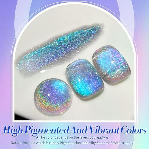 BORN PRETTY 9D Cat Magnetic Eye Gel Polish Holographic Rainbow Gel Polish | 15ML Blue Purple Magnetic Nail Polish with Magnet Nails Art Manicure Salon DIY thumbnail 2