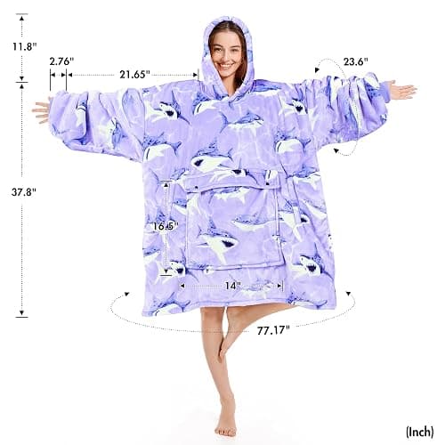 Narecte Cozy Oversized Blanket Hoodie Wearable Blanket Adults Soft Hooded Blanket Hoodie Birthday Gifts for Women Christmas thumbnail 4