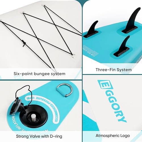 Inflatable Paddle Board,Stand Up Paddle Board Set, Extra Wide SUP Board with Removable Fin, Floating Paddle, Hand Pump, Waterproof Phone Pouch,Traveling Board thumbnail 3