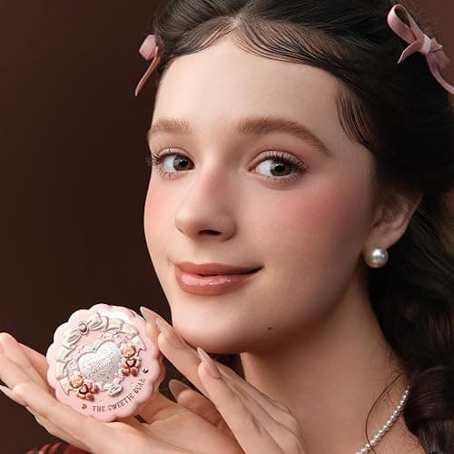 Flower Knows The Sweetie Bear Silk Satin Blush & Brush Set,Talc-Free Rose Pink Powder Blush,Highly Pigmented,Buildable&Blendable,Radiant Cheek Color for a Lively Glow,Gift-Worthy(03 Rose Chanson) thumbnail 2