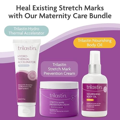 TriLASTIN Stretch Mark Cream for Pregnancy - Pregnancy Stretch Mark Prevention & Pregnant Belly Cream & Belly Oil for Pregnant Women - Paraben Free 4 Fl Oz, Citrus Scent thumbnail 8
