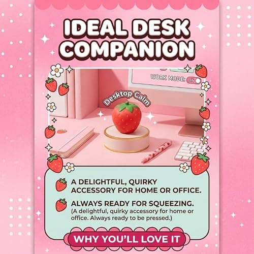 Squishy Squeeze Strawberry Giant Jumbo Big 5 Inch Slow Rising Stress Ball, Realistic Fruit Squeeze Toy for Relief, Adults Kids Sensory Fidget Strawberry Squishy Gifts Party Favor thumbnail 4