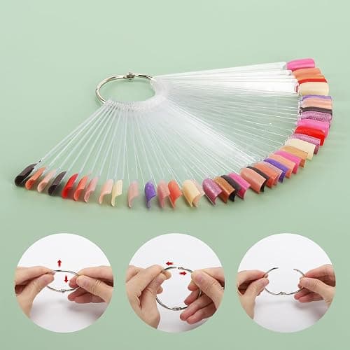 150 Pcs Nail Swatch Sticks with Ring, Square Nail Polish Color Sample Sticks Display for Board Home thumbnail 5