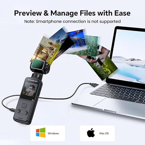 BOBLOV 5K Body Camera with Microphone, W5 Vlogging Camera, 5K/15FPS and 4K/60FPS with 270° Rotating Lens, External Mic Support, Clip/Strap Options, EIS Stabilization for Meeting, and Daily Use (128GB) thumbnail 8