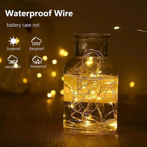 4-Pack Fairy Lights Battery Operated with Timer, Waterproof 16FT 50 LED String Lights Indoor Outdoor, Cuttable Starry Fairy Lights for Home Bedroom Classroom Dorm Wedding Christmas Decor (Warm White) thumbnail 2