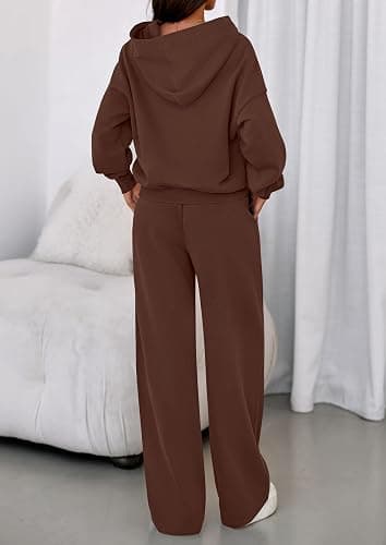 PRETTYGARDEN Womens Sweatsuits 2 Piece Set 2025 Casual Winter Long Sleeve Hoodie Loose Wide Leg Sweatpants Fall Tracksuit thumbnail 4