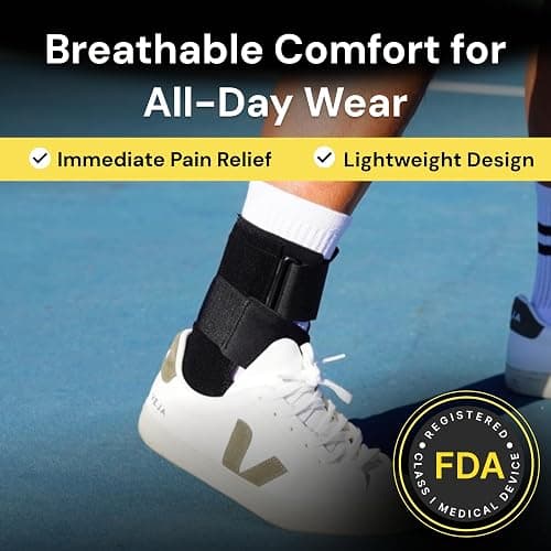 BraceUP Ankle Brace - Relieve Pain, Enhance Stability for Foot Pain, Sprained Ankle, Achilles Tendonitis, Men and Women (Black) thumbnail 3