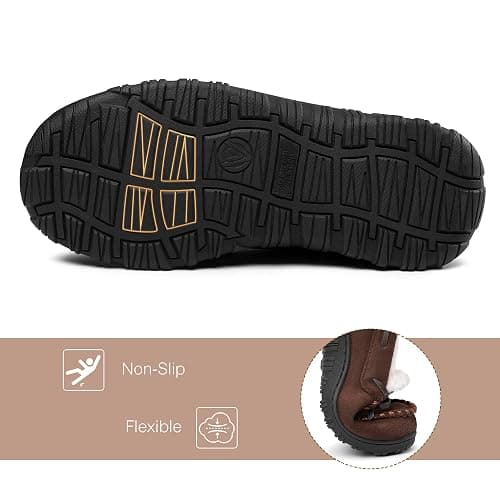 Bigwow Boys Moccasin Slippers Memory Foam Suede House Slippers Non-Slip Indoor Outdoor Winter Fuzzy Shoes for Toddler Kids thumbnail 6