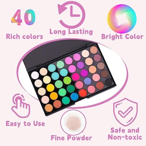 COLAYERIST 40 Colors Nail Pigment Powder for Nails, Professional Nail Pigment Powder Palette with Neon Shades for Gradient, Ombre & Bold Manicure, Nail Art Supplies for Home and Salon DIY thumbnail 6