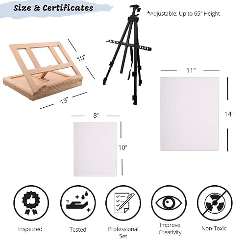 J MARK Premium Large Painting Kit – All in Deluxe Acrylic, Watercolor and Oil Painting Set thumbnail 2