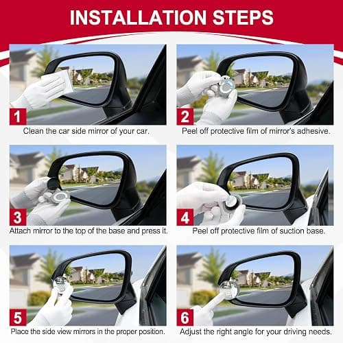 LivTee Blind Spot Mirror, 2" Round HD Glass Frameless Convex Rear View Mirrors Exterior Accessories with Wide Angle Adjustable Stick for Car SUV and Trucks, Pack of 2 thumbnail 4