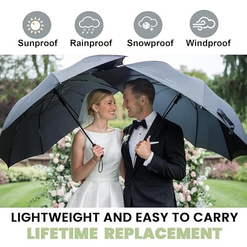 SIEPASA Compact Travel Umbrella - Windproof Auto Open/Close, Small Folding Umbrella for Rain - Lightweight & Durable with Fiberglass Frame, Waterproof Canopy - Fits Backpack, Purse, Suitcase. (Black) thumbnail 8
