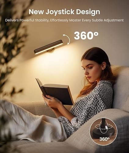 FULNIX Rechargeable Wall Sconces LED Wall Lights with 7500mAh Battery Lamp for Bedroom, Touch and Remote Control, 3 Colors Wall Light 360° Rotate Dimmable Brightness with 15 RGB Colors thumbnail 5