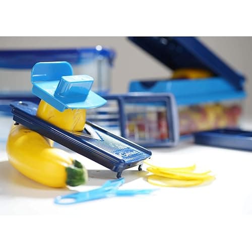 Genius Nicer Dicer Smart (14 tlg.) in blau - Gemüse-schneider für Würfel, Stifte, Scheiben, Streifen und Viertel inkl. Rezeptheft - Salatschneider Mandoline Gurkenhobel thumbnail 8