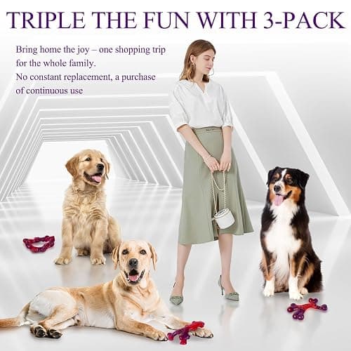 (3 Pack) Frienhund red heavy-duty dog chew toys  thumbnail 3