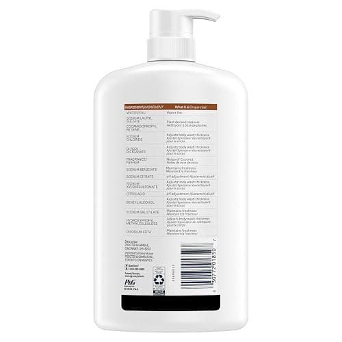 Ivory Body Wash, Designed for the Whole Family, Gentle Formula, Free of Dyes Heavy Perfumes Parabens Phthalates & Silicones, Coconut Scent, 35 oz thumbnail 8