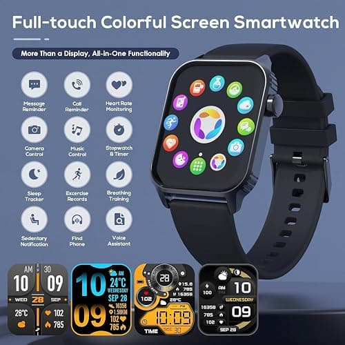 Smart Watch for Men, 120 Sports Modes Smartwatch with 1.83" HD, Alexa Built-in, Heart Rate/Sleep Monitor, IP67 Waterproof, Bluetooth Call & Music Control Fitness Watch for iPhone/Android (Black) thumbnail 2