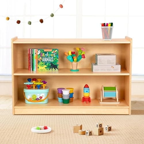 OOOK Montessori Shelf, Toy Organizers and Storage, 2-Tier Toddler Bookshelf Suitable for Classroom, Kindergarten, Kids Room, Playroom and Daycare Center thumbnail 2