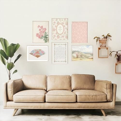 Vintage Christian Nursery Wall Art Decor Set of 6 Bible Verse Canvas Wall Decor Girl Floral Wall Art Aesthetic Scripture Pictures Jesus Religious Posters Pink Flower Prints Vintage Artwork for Classroom Bedroom Room Home Decor 8x10 Unframed thumbnail 7